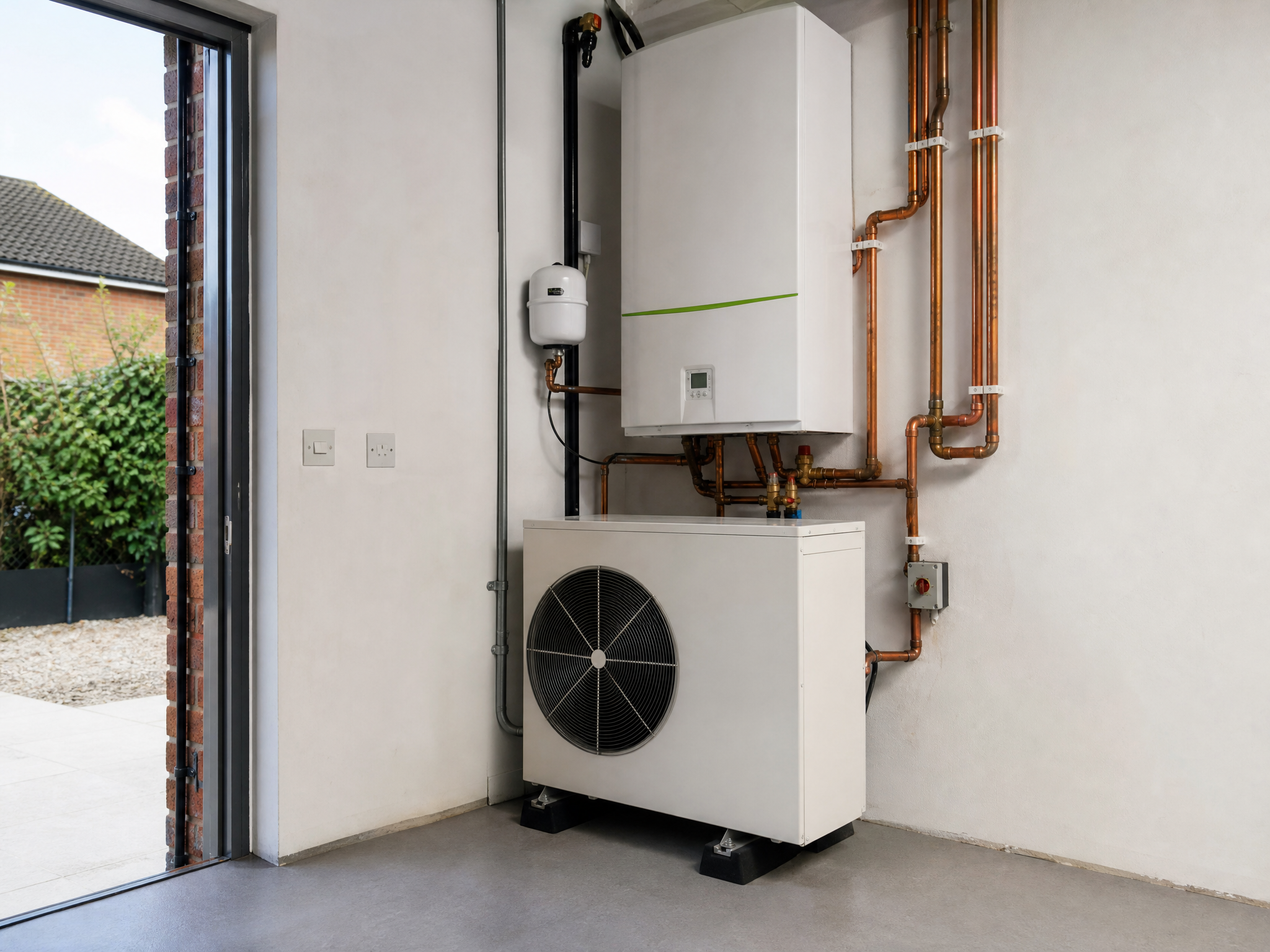 Completed heat pump grants through our mcs-certified partner showing professional quality workmanship in a British home
