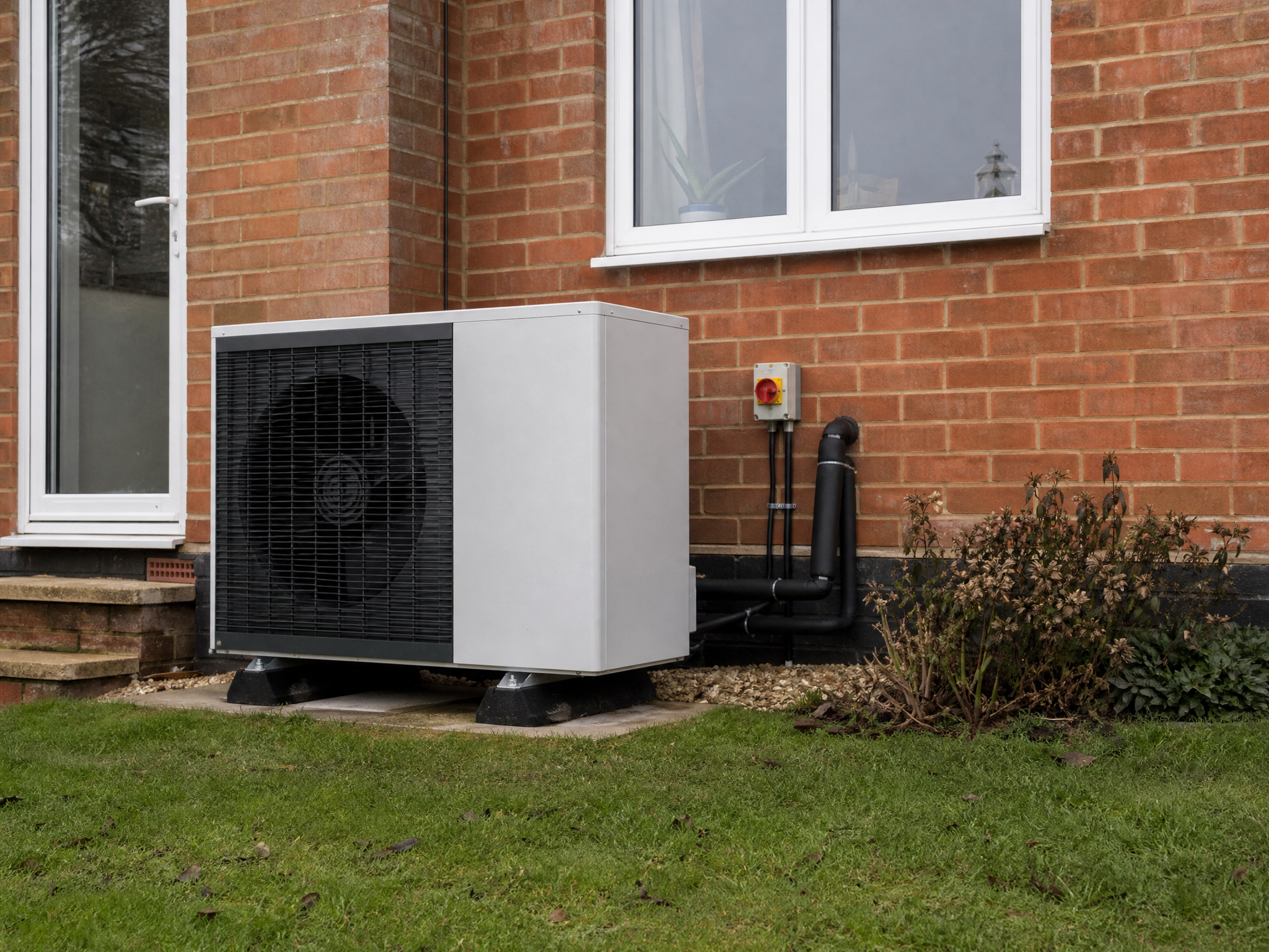 Completed heat pump repairs showing professional quality workmanship in a British home