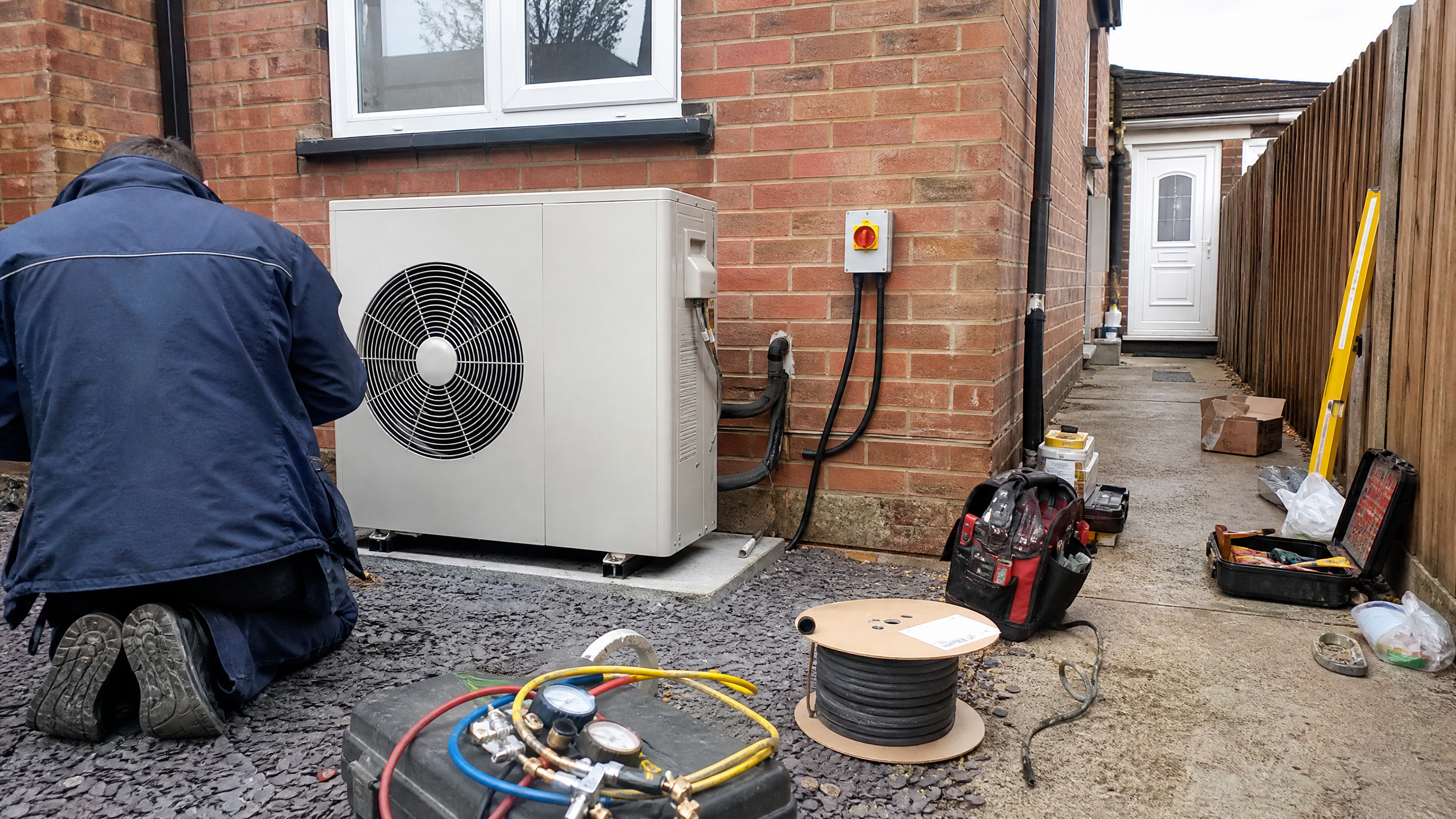 Heat Pump Surveys in progress at a British residential property — professional service in Walsall